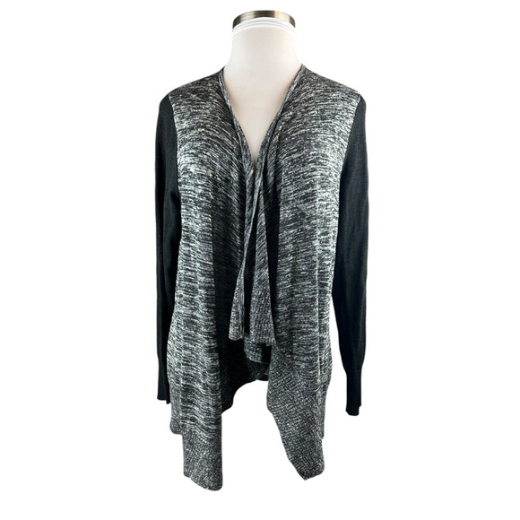 NWT Torrid Open Front Drape Lightweight Cardigan Heathered Gray Colorblock 1X - Picture 3 of 9